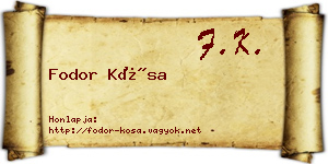 Fodor Kósa névjegykártya